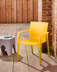 Set of Two Baby Blue Heavy Duty Plastic Outdoor Stacking Dining Chairs