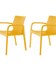 Set of Two Baby Blue Heavy Duty Plastic Outdoor Stacking Dining Chairs