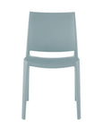 Set of Four Blue Heavy Duty Plastic Outdoor Stacking Dining Chairs