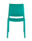 Set of Four Blue Heavy Duty Plastic Outdoor Stacking Dining Chairs