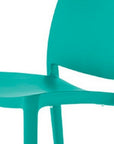 Set of Four Blue Heavy Duty Plastic Outdoor Stacking Dining Chairs