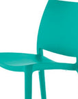 Set of Four Blue Heavy Duty Plastic Outdoor Stacking Dining Chairs