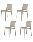 Set of Four Blue Heavy Duty Plastic Outdoor Stacking Dining Chairs
