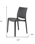 Set of Four Blue Heavy Duty Plastic Outdoor Stacking Dining Chairs