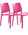 Set of Four Red Heavy Duty Plastic Outdoor Stacking Dining Chairs