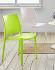 Set of Four Red Heavy Duty Plastic Outdoor Stacking Dining Chairs