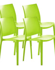 Set of Four Red Heavy Duty Plastic Outdoor Stacking Dining Chairs