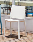 Set of Four Blue Heavy Duty Plastic Outdoor Stacking Dining Chairs