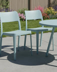Set of Two Baby Blue Heavy Duty Plastic Outdoor Stacking Accent Chairs