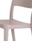 Set of Two Taupe Heavy Duty Plastic Outdoor Stacking Accent Chairs
