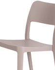 Set of Two Taupe Heavy Duty Plastic Outdoor Stacking Accent Chairs