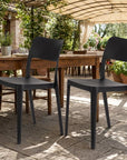 Set of Two Taupe Heavy Duty Plastic Outdoor Stacking Accent Chairs