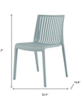 Set of Two Baby Blue Heavy Duty Plastic Outdoor Stacking Dining Chairs