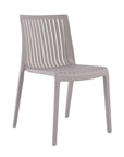 Set of Two Taupe Heavy Duty Plastic Outdoor Stacking Dining Chairs