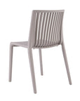 Set of Two Taupe Heavy Duty Plastic Outdoor Stacking Dining Chairs