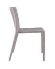 Set of Two Taupe Heavy Duty Plastic Outdoor Stacking Dining Chairs