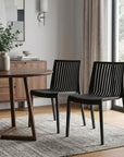 Set of Two Taupe Heavy Duty Plastic Outdoor Stacking Dining Chairs