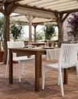 Set of Two Taupe Heavy Duty Plastic Outdoor Stacking Dining Chairs