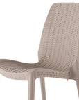 Set of Four Taupe Heavy Duty Plastic Outdoor Stacking Dining Chairs