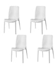 Set of Four Black Heavy Duty Plastic Outdoor Stacking Dining Chairs