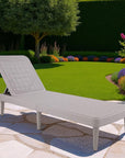 75" Taupe Heavy Duty Plastic Outdoor Stacking Chaise Lounge