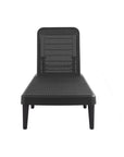 75" Black Heavy Duty Plastic Outdoor Stacking Chaise Lounge