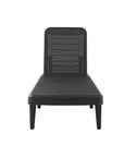 75" Black Heavy Duty Plastic Outdoor Stacking Chaise Lounge