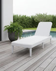 75" Black Heavy Duty Plastic Outdoor Stacking Chaise Lounge