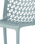 Set of Two Baby Blue Heavy Duty Plastic Outdoor Stacking Dining Chairs