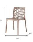 Set of Two Gray Heavy Duty Plastic Outdoor Stacking Dining Chairs