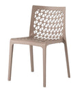 Set of Two Gray Heavy Duty Plastic Outdoor Stacking Dining Chairs