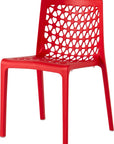 Set of Two Gray Heavy Duty Plastic Outdoor Stacking Dining Chairs