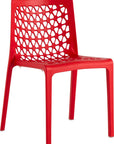 Set of Two Gray Heavy Duty Plastic Outdoor Stacking Dining Chairs