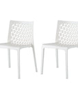 Set of Two Gray Heavy Duty Plastic Outdoor Stacking Dining Chairs
