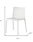 Set of Two Gray Heavy Duty Plastic Outdoor Stacking Dining Chairs