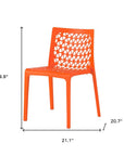 Set of Two Gray Heavy Duty Plastic Outdoor Stacking Dining Chairs