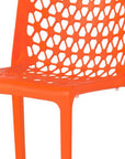 Set of Two Gray Heavy Duty Plastic Outdoor Stacking Dining Chairs