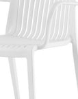 Set of Two Taupe Heavy Duty Plastic Outdoor Stacking Arm Chairs