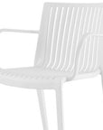 Set of Two Taupe Heavy Duty Plastic Outdoor Stacking Arm Chairs