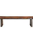 75" Brown Solid Wood Live Edge Dining Bench