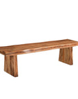 68" Brown Solid Wood Live Edge Dining Bench