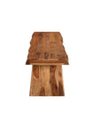 68" Brown Solid Wood Live Edge Dining Bench