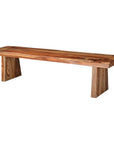 75" Brown Solid Wood Live Edge Dining Bench
