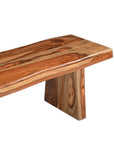 75" Brown Solid Wood Live Edge Dining Bench