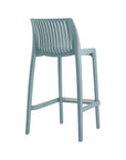 Set of Two 30" Baby Blue Heavy Duty Plastic Low Back Outdoor Bar Height Chairs