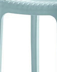 Set of Two 30" Baby Blue Heavy Duty Plastic Low Back Outdoor Bar Height Chairs