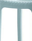 Set of Two 26" Baby Blue Heavy Duty Plastic Low Back Outdoor Counter Height Bar Chairs