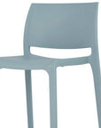 Set of Two 30" Baby Blue Heavy Duty Plastic Low Back Outdoor Bar Height Chairs