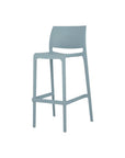 Set of Two 30" Baby Blue Heavy Duty Plastic Low Back Outdoor Bar Height Chairs