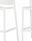 Set of Two 30" Taupe Heavy Duty Plastic Low Back Outdoor Bar Height Chairs